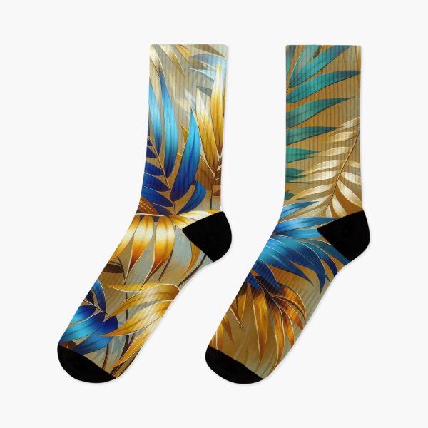 Item preview, Palm Leaves in Gold and Blue designed and sold by MargaretWiktor.