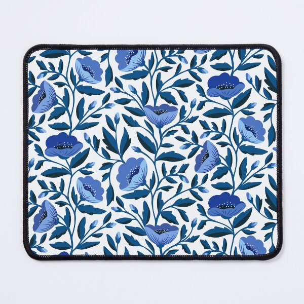 Item preview, Pretty blue poppy flowers on white designed and sold by Jennifer Ladd.