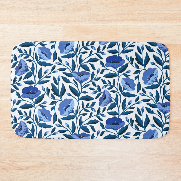 Item preview, Pretty blue poppy flowers on white designed and sold by Jennifer Ladd.