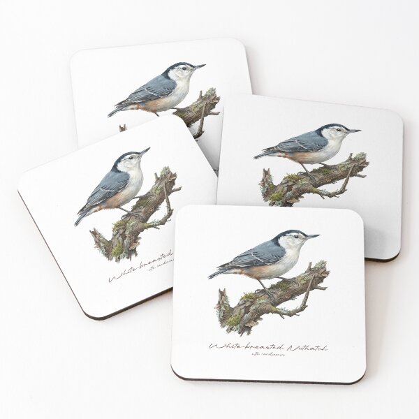 Item preview, White-breasted Nuthatch on Mossy Branch designed and sold by Takeda-art.