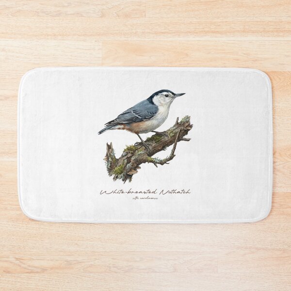 Item preview, White-breasted Nuthatch on Mossy Branch designed and sold by Takeda-art.