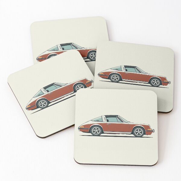 Item preview, Ilustración gráfica del Porsche 911 Targa marrón vintage designed and sold by blackdogshop.