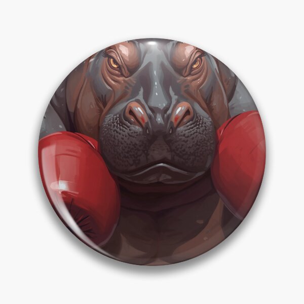 Item preview, Heavyweight Hippo – Fierce Boxing Canvas Art designed and sold by Art-Design-EM.