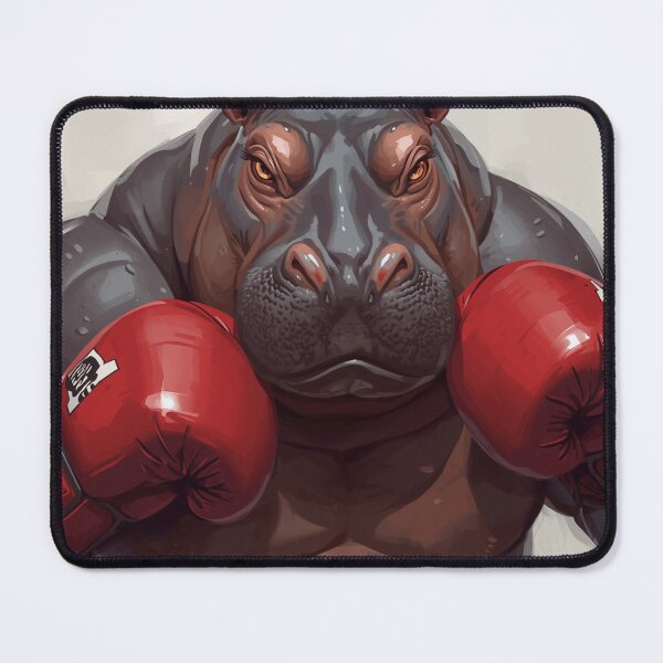 Item preview, Heavyweight Hippo – Fierce Boxing Canvas Art designed and sold by Art-Design-EM.