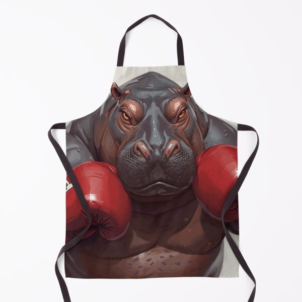 Item preview, Heavyweight Hippo – Fierce Boxing Canvas Art designed and sold by Art-Design-EM.