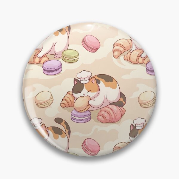 Item preview, Calico Cat Pastry Chef Beige Pattern designed and sold by LyoniHERA.