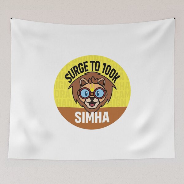 Item preview, Surge to 100K - Simha badge designed and sold by Bhaktivedanta Book Trust.