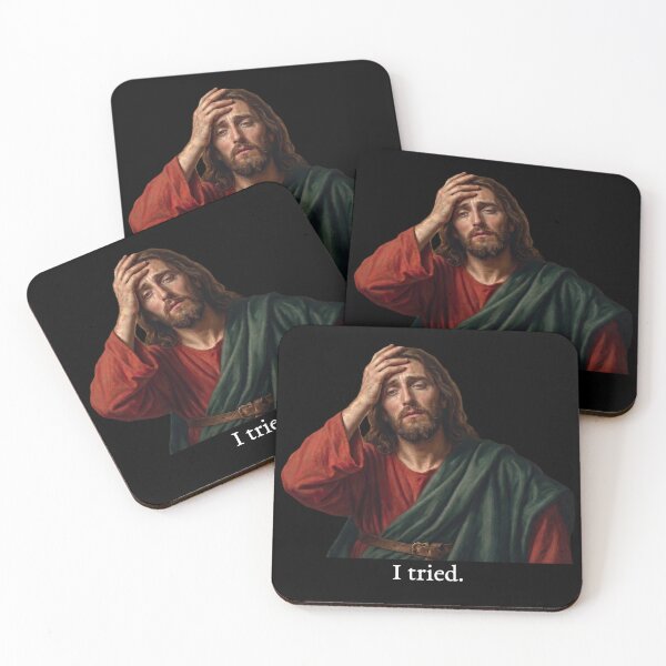 Item preview, I Tried Facepalm Jesus Funny Relatable Meme designed and sold by Coon & Momo.