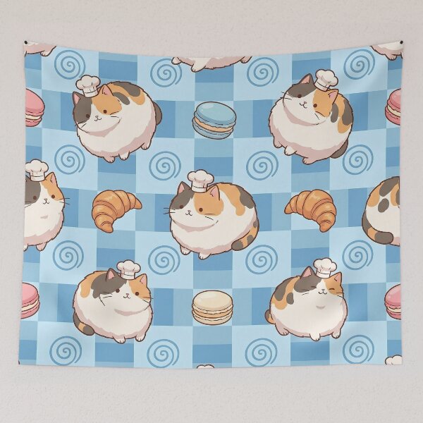 Item preview, Sunny Calico Cat Pastry Chef Pattern designed and sold by LyoniHERA.