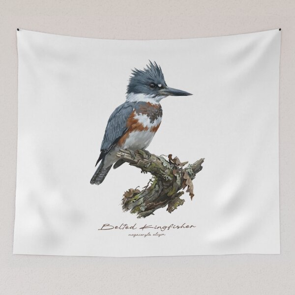 Item preview, Belted Kingfisher on Rustic Branch designed and sold by Takeda-art.
