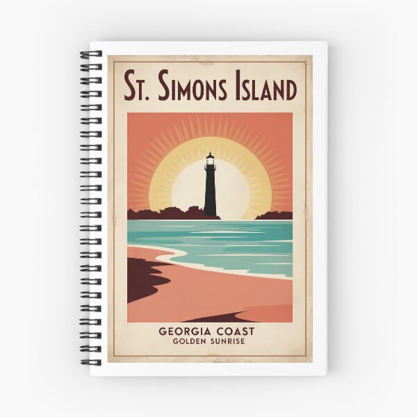 Item preview, St. Simons Lighthouse Sunrise Retro Poster designed and sold by bobparduephoto.