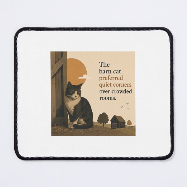 Item preview, The barn cat preferred quiet corners over crowdwed rooms. designed and sold by NorthKind.