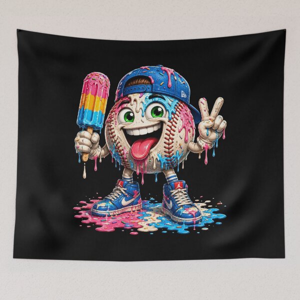 Item preview, Baseball Character Peace Sign Popsicle Summer Fun designed and sold by FormalDehyena.
