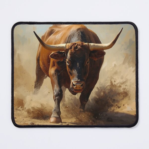 Item preview, Charging Bull – Rustic Canvas Painting Power Art designed and sold by Art-Design-EM.