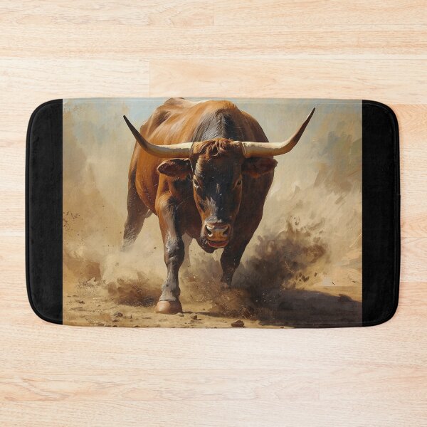 Item preview, Charging Bull – Rustic Canvas Painting Power Art designed and sold by Art-Design-EM.