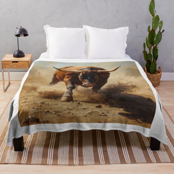 Item preview, Charging Bull – Rustic Canvas Painting Power Art designed and sold by Art-Design-EM.