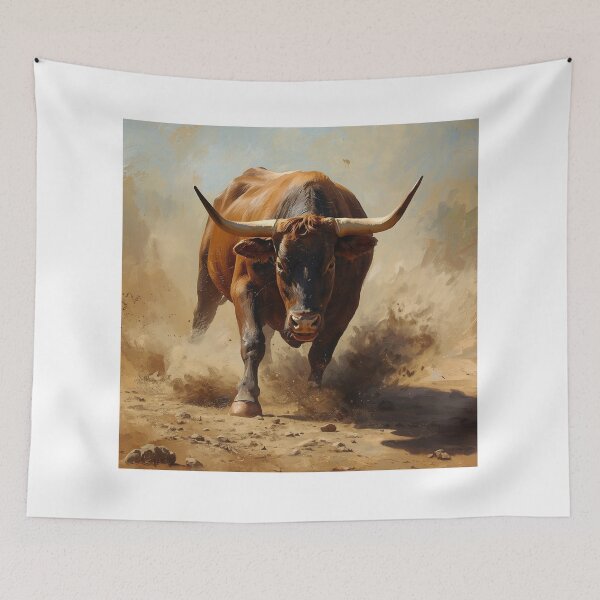 Item preview, Toro de Wall Street – Pintura rústica sobre lienzo, arte poderoso designed and sold by Art-Design-EM.