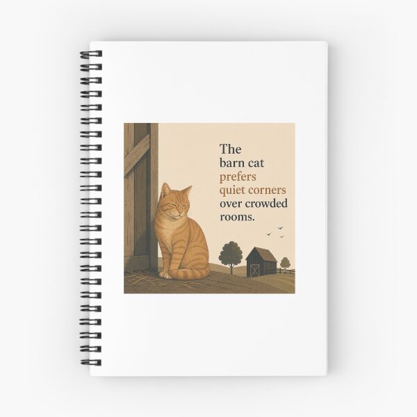 Item preview, The barn cat prefers quiet corners over crowdwed rooms. designed and sold by NorthKind.
