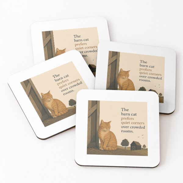 Item preview, The barn cat prefers quiet corners over crowdwed rooms. designed and sold by NorthKind.
