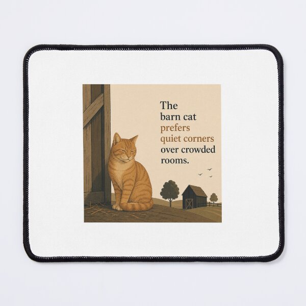 Item preview, The barn cat prefers quiet corners over crowdwed rooms. designed and sold by NorthKind.