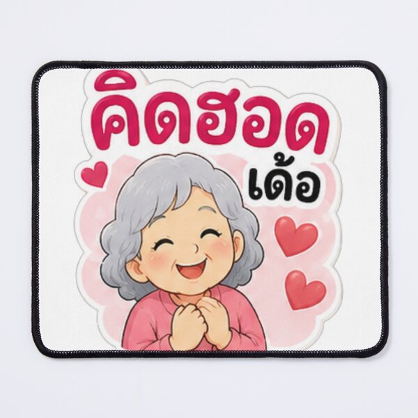 Item preview, “Kid Hod Der” Cute Thai Grandma Sticker designed and sold by Tonphiarts.