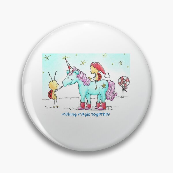 Item preview, Karlchen the Christmas Bug on a Unicorn – Cute Fantasy Art designed and sold by KarinKaefer.