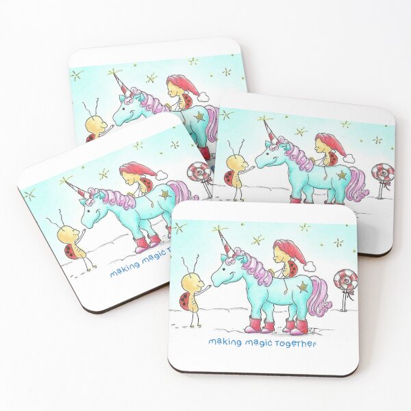 Artikelvorschau, Karlchen the Christmas Bug on a Unicorn – Cute Fantasy Art entworfen und verkauft von KarinKaefer.