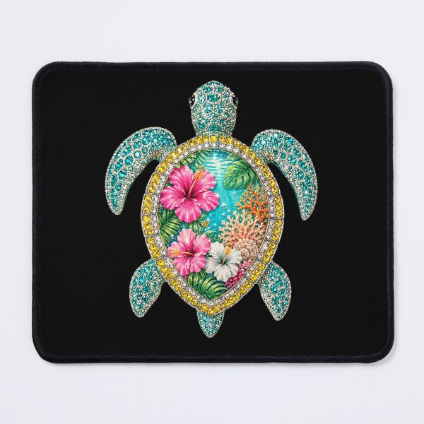 Item preview, Sea Turtle Tropical Ocean Life Hibiscus Coral designed and sold by FormalDehyena.