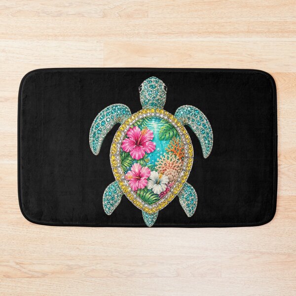 Item preview, Sea Turtle Tropical Ocean Life Hibiscus Coral designed and sold by FormalDehyena.