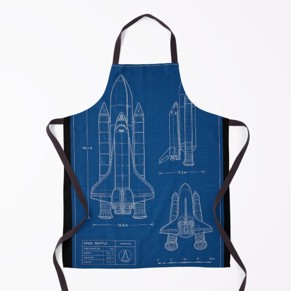 Item preview, Space Shuttle Blueprint Poster – Technical Rocket Diagram in Cobalt Blue designed and sold by Art-Design-EM.