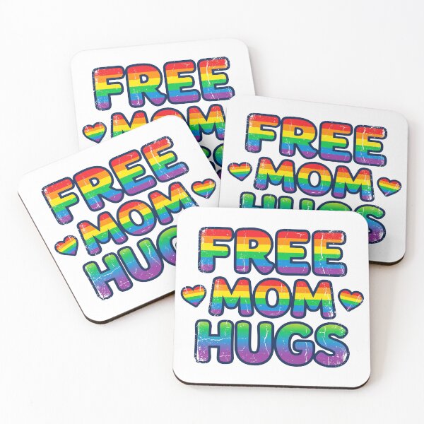 Item preview, Vintage Free Mom Hugs Pride - Retro Rainbow LGBTQ Ally Art designed and sold by Wittylayer.