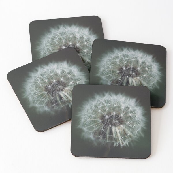 Item preview, Beautiful white blooming fluffy blowball dandelion dark background macro designed and sold by TanalyFlowers.