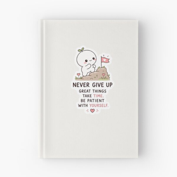 Item preview, Never Give Up Sticker – Cute Motivational Kawaii Aesthetic designed and sold by Digital_products_0111.