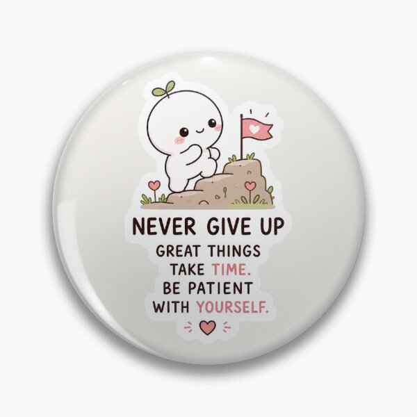 Item preview, Never Give Up Sticker – Cute Motivational Kawaii Aesthetic designed and sold by Digital_products_0111.