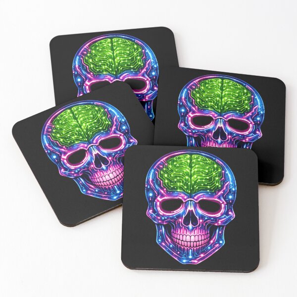Item preview, Neon Cyber Skull Circuit Design designed and sold by peteys71.