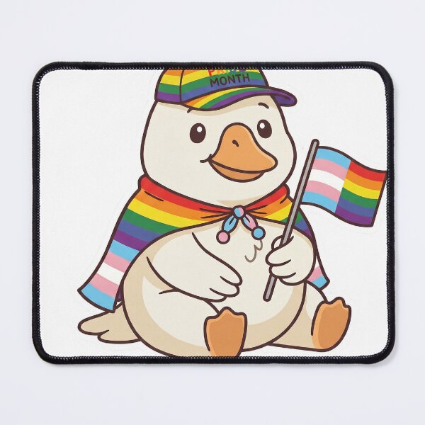 Item preview, Cute Pride Goose - Aesthetic Rainbow Hat & Transgender Flag Art designed and sold by Wittylayer.