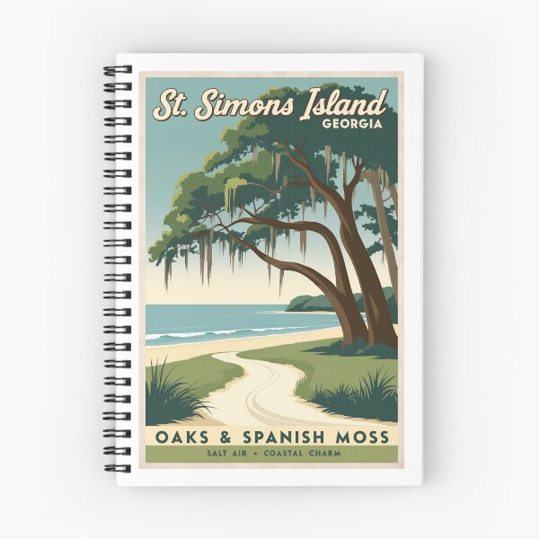 Item preview, St. Simons Island Coastal Oaks Retro Poster designed and sold by bobparduephoto.