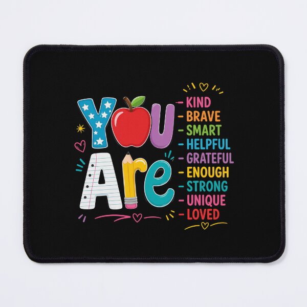 Item preview, You Are Kind Brave Smart Helpful Grateful Enough Strong Unique Loved Teacher Student Motivation Appreciation School designed and sold by FormalDehyena.