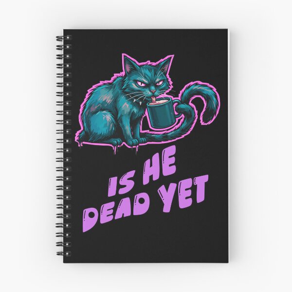 Item preview, Grumpy Noir Cat – "Is He Dead Yet?" Dark Humor Sticker designed and sold by MikesLab.