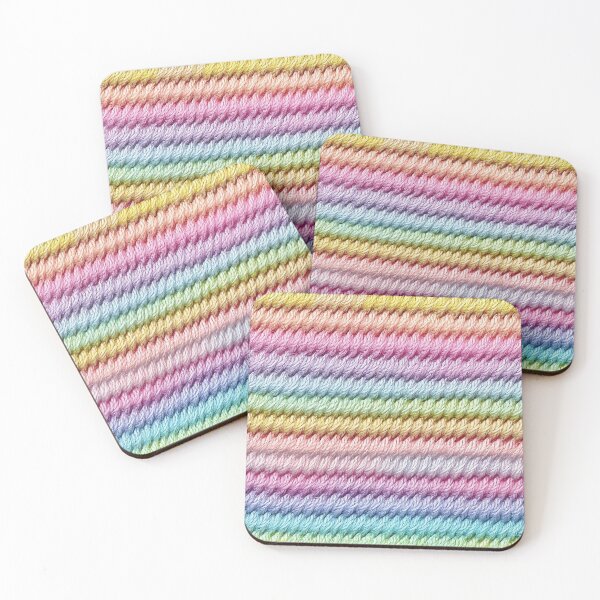 Item preview, Pastel Rainbow Fine Ribbed Knit Stripe Photo Texture designed and sold by DigitaICraft.