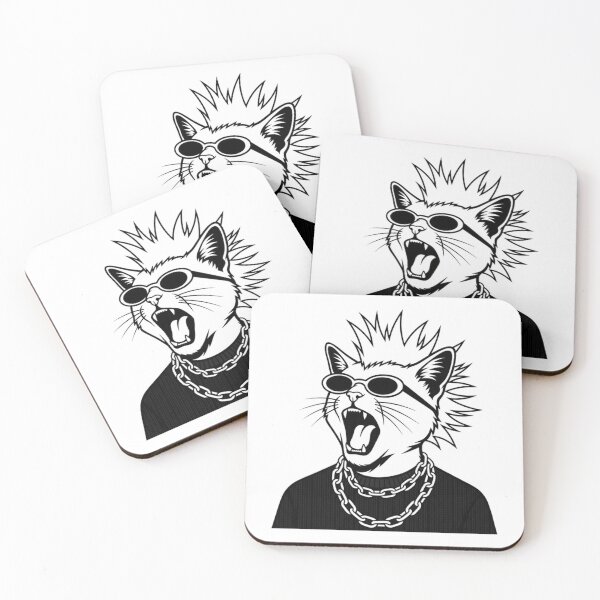 Item preview, Midnight Punk Cat With Wild Rebel Energy designed and sold by CompassionVibes.
