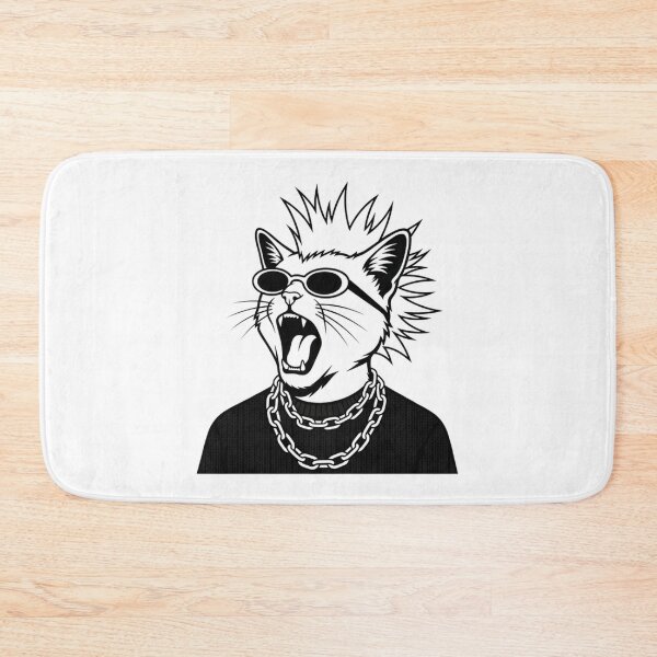Item preview, Midnight Punk Cat With Wild Rebel Energy designed and sold by CompassionVibes.