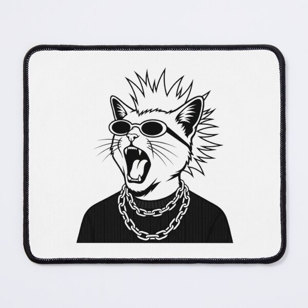 Item preview, Midnight Punk Cat With Wild Rebel Energy designed and sold by CompassionVibes.