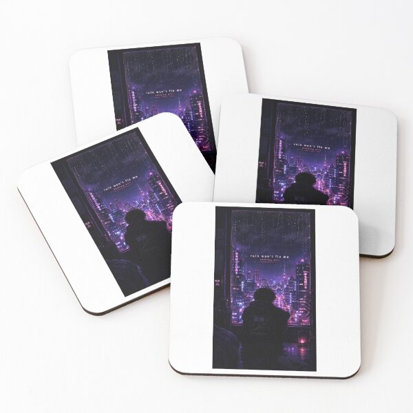 Item preview, Sad Anime Boy Aesthetic - Cyberpunk Rainy City Night designed and sold by GrafitDesign.