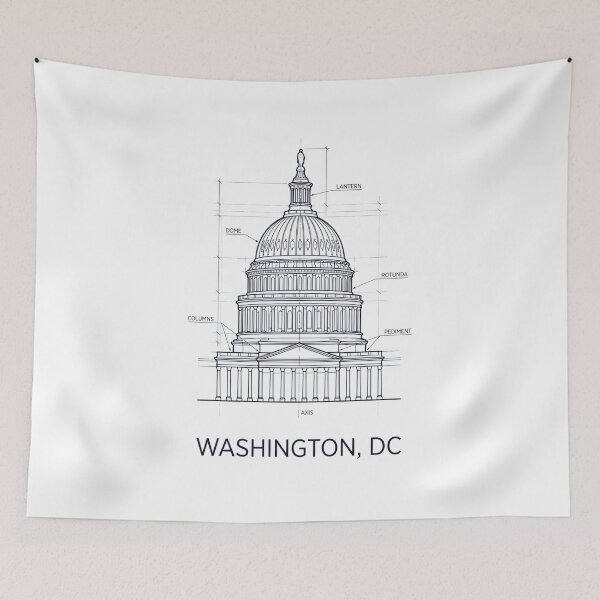 Item preview, Washington DC Capitol Blueprint Architecture Design designed and sold by Fenay Designs.