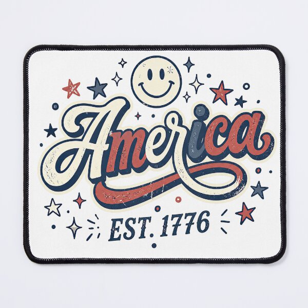 Item preview, Retro America Est 1776 Smiley Patriotic Design designed and sold by PlumArtDesign.
