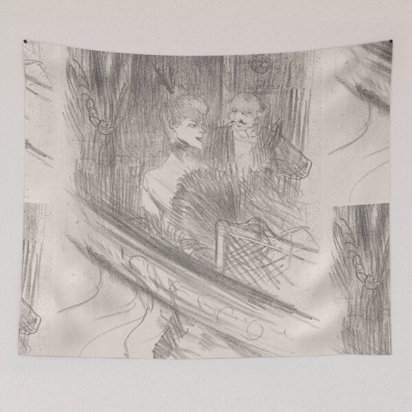 Item preview, Le Baron Moïse Laloge by Henri de Toulouse-Lautrec | Belle Époque Cabaret Sketch Art Print designed and sold by artofuniverse.