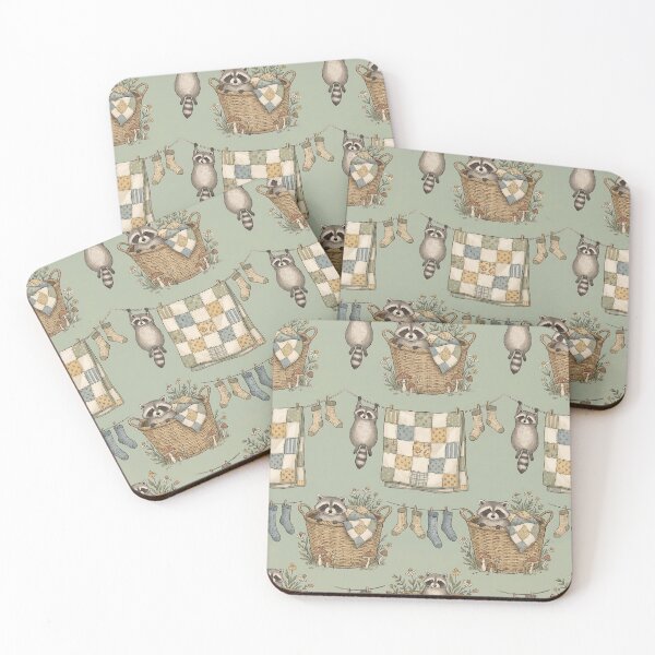 Item preview,  Raccoons in Laundry Baskets designed and sold by LyoniHERA.