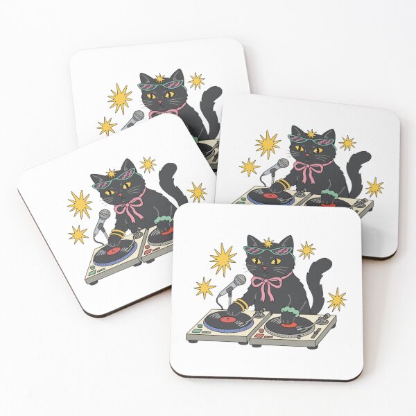 Item preview, Disco Shadow Cat Spinning Midnight Grooves designed and sold by CompassionVibes.