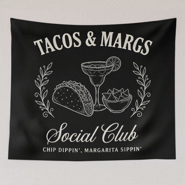 Item preview, Tacos and Margs Social Club Chip Dippin Margarita Sippin Vintage Mexican Food designed and sold by DaphoLatara.